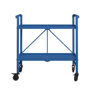 $109.99 • Buy Cosco Outdoor Living Folding Serving Cart W/Wheels 2 Shelves, Blue, Steel