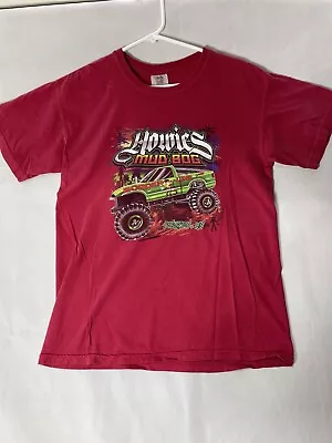 Y2K VTG MUD BOG Monster Truck T Shirt Medium RED Showiest 2000s Dirt Racing 4x4 • $19.88