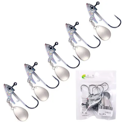 5PCS/Pack Spoon Lead Jig Head Fishing Hooks Jigs Crappie Metal Lures Bait Bass  • $6.37