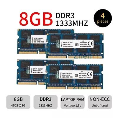 Kingston 32GB 16GB 8GB DDR3 1600MHz 1333MHz PC3-10600S 12800S Laptop Memory LOT • £13.19