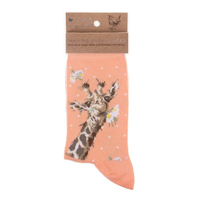 £10.99 • Buy Wrendale Designs 'Flowers' Giraffe Socks - Orange