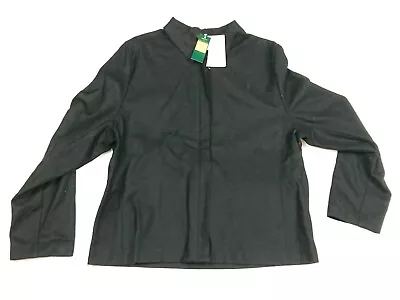 M&S St. Michael Women's Suit Jacket Blazer Black Linen (Size 16) BNWT • £12