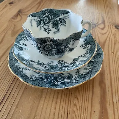 £4.99 • Buy Pretty Antique Victorian Fluted Edges Vintage Teacup And Saucer Tea Trio Tea Set