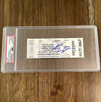 Kirill Kaprizov Signed Autograph 2015 NHL Draft Slabbed Ticket Stub PSA MN Wild • $1999.99