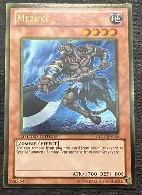 USA Seller Yugioh Mezuki - GLD3-EN018 - Gold Rare NM  • $4.99