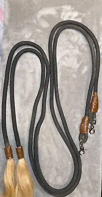 8' Round Yacht Rope Split Reins With Horse Hair Ends & Clips • $30