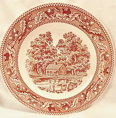 Mint Cond 1965 4 Royal Ironstone Memory Lane 10  Dinner Plates Red Transferware • $39