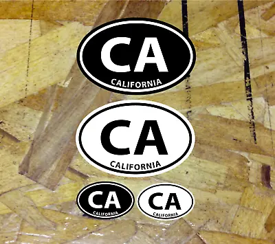 CA California State Oval Travel Sticker Decals Black And White - 4 For 1 • $3.99