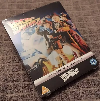 Back To The Future 3 4K Ultra HD Blu-ray + Blu-ray SteelBook (UK Import Damage) • $7.50