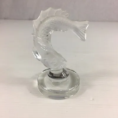 Vintage Lalique Jumping Fish Paperweight Ornament Clear Glass Paris 9.5cm High  • £139
