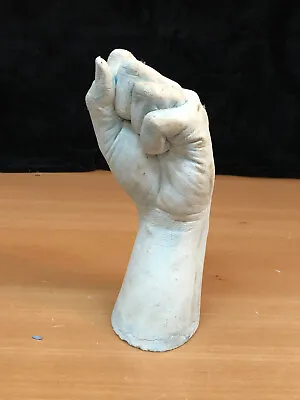 PLASTER HAND LIFECAST Male Fist - Unpainted - Alvarez Wax • $99.99