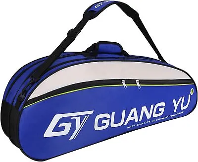 Professional Badminton Racket Bag 4-6 Pack Racquet Handbag Waterproof Tennis Gy • £62.96