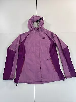 Mountain Hardwear Rain Jacket Women’s L Purple Dry Q Hardshell Full Zip Hooded • $29.99