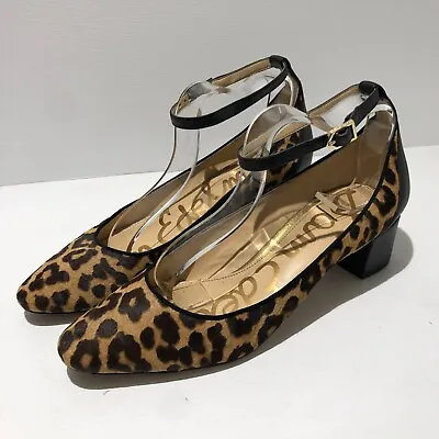 Sam Edelman Lola Calf Hair Court Shoes UK 7 EU 40 VGC Animal Print Mid Heel • £40.74