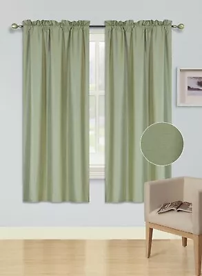 R64 1 SET WHITE LINER ULTIMATE BLACKOUT WINDOW CURTAIN TREATMENT THERMAL Panels • $15.73