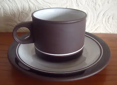 Hornsea Pottery Brown  Contrast  - Cup/Mug And Saucer In Very Good Condition • £5.99