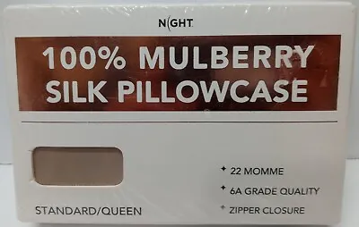 Night 100% Mulberry Silk Pillowcase Standard/Queen 1 Pillowcase Size 20 X30  • $24.99