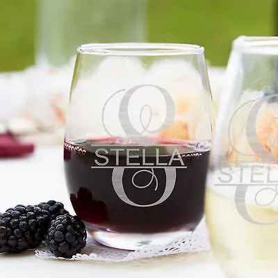 Personalized Wine Glass Laser Engraved Monogrammed Custom Wedding Wine Glass • $17.49