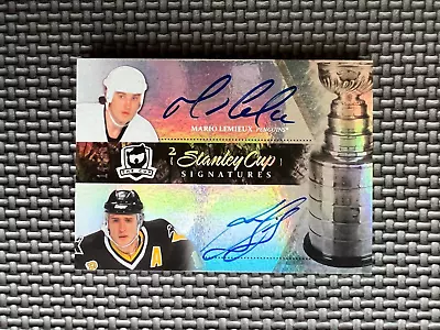 2010 The Cup Signatures Mario Lemieux & Ron Francis Dual Auto Autograph /25 • $499.99