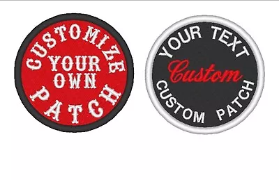 Custom Embroidery 2  Round Patch Biker Embroidered Sew On Patches • $7.50