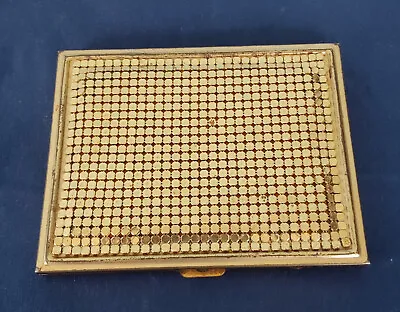 Whiting & Davis Art Deco Hard Compact Cigarette Case~Gold Tone Metal Mesh • $60