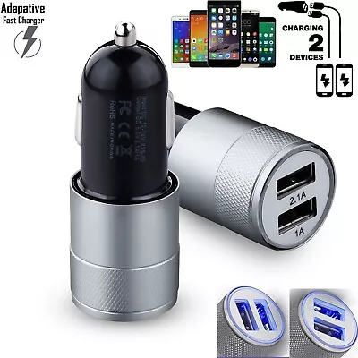 Fast USB Dual Port Plug Universal Car Charger Cigarette Lighter Socket Adapter • £0.99