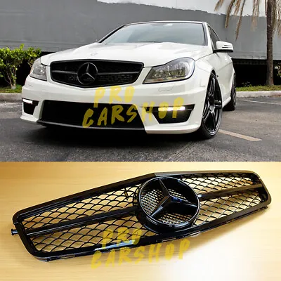 Fit 08-13 MERCEDES BENZ C-Class W204 4D Sedan 2D Coupe Gloss Black Front Grille • $187.25