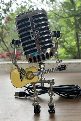 Steam Punk Retro Microphone Robot Lamp Statue • $30