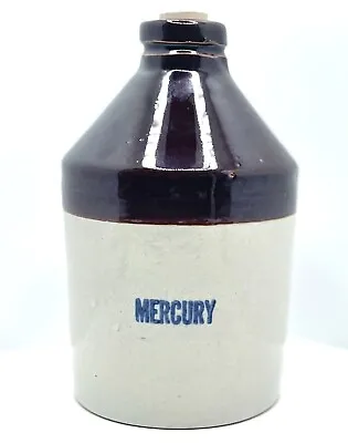 Stoneware Antique Mercury Bottle Jug 6” H Glazed New Cork • $22