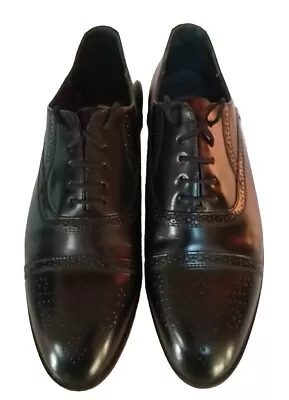 Vtg Cap Toe Men's Leather Dress Shoes Size 11 M Black-Unico- Czechoslovakia- New • $37.99