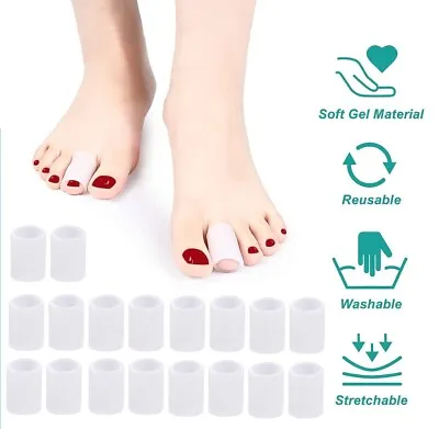 Toe Sleeves Gel Toe Protectors Toe Tube Pads Breathable Covers Pinky Toe Spacers • $8.98
