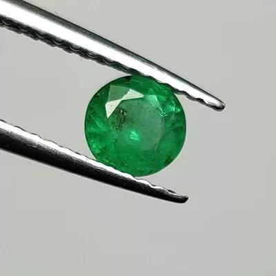 0.33 CT - Natural Zambian Emerald Good Green Luster Gem Round Shape - 5132 • $4.99