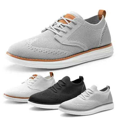 Men's Dress Oxfords Sneakers Casual Mesh Breathable Lightweight Walking Shoes • $31.99