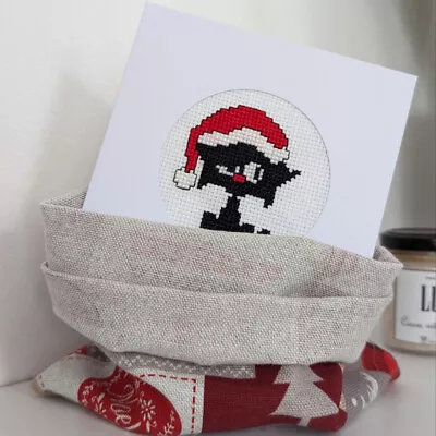 Christmas Cross Stitch Card Christmas Card Completed Cross Stitch Card Finish • £6.99