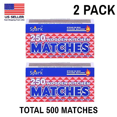 2 Pack Large Matches 500 Count Strike On Box Bulk Kitchen/Camping/Fire/Candle • $6.99