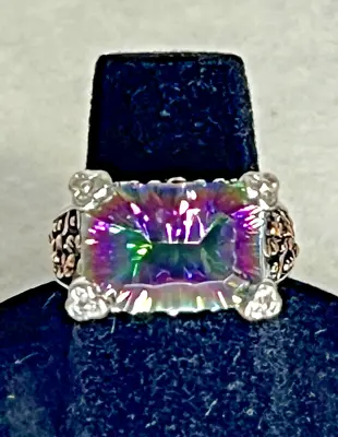 Sterling Silver Colorful Mystic Topaz Ring Size 6 Gorgeous! • $24.95