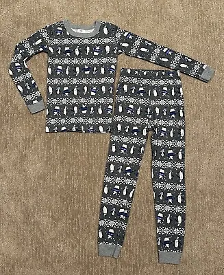 Hanna Andersson Gray Penguin Fair Isle Winter Pajamas. Size 140 (US 10) • $16.99