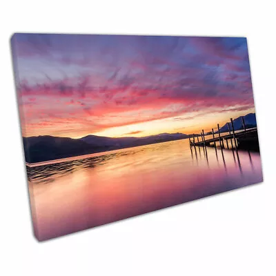 Sunset At Ashness Jetty In Keswick The Lake District England Wall Art Print • £17.26