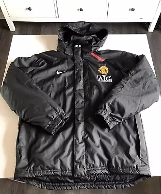 MANCHESTER UNITED FC NIKE Jacket Coat Training Coach Warm Mens Large L 42-44 • £29.50