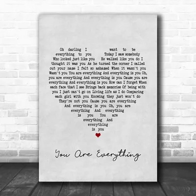 Marvin Gaye You Are Everything Grey Heart Song Lyric Poster Print • $41.99