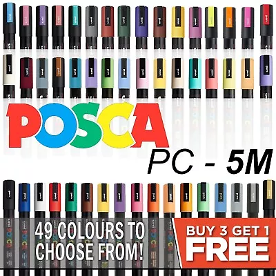 Uni Posca PC-5M Paint Marker Pens Fabric Glass Metal Pen - Buy 4 Pay For 3 • £3.65