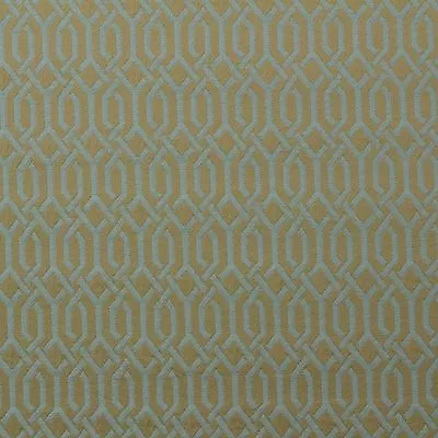 P Kaufmann Interlace Haze Light Blue Gold Geometric Trellis Fabric By Yard 54 W • $12.99