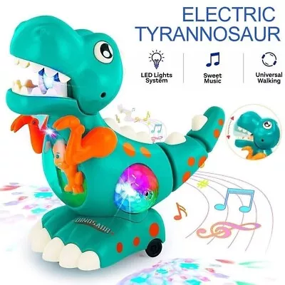 Electric Music Crawling Dinosaur Baby Toy LED Light Up Kids Toddler Interactive • £12.46