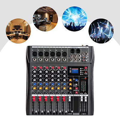 6 Channel Studio Audio Mixer Bluetooth USB Digital Sound Mixing Console Board • $87