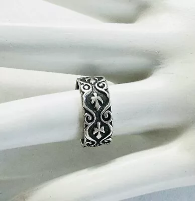 Vintage ED LEVIN Sterling Silver Hand Hammered Band Ring Size 5.5 • $74