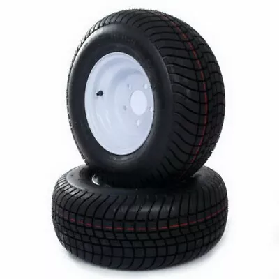 Two 205/65-10 Trailer Tires On Rim 20.5x8.0-10 205 65 10 LRB 5 Lug White Wheel • $152.84