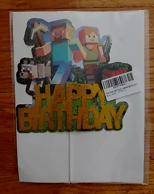 FREE SHIPPING TNT Minecraft  ONE Package With Happy Birthday Cake Topper 6  X 6  • $9.95