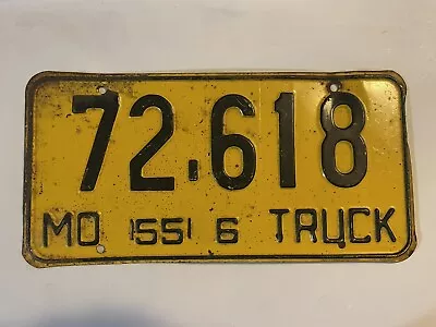 Missouri License Plate 1955 Truck 72-618 • $99.99