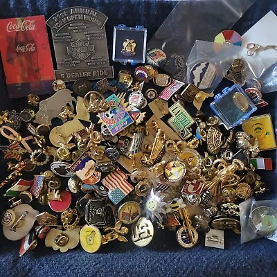 VTG Military Travel Religious Advertising Pin Lot Junk Drawer Coca-Cola Harley • $49.99