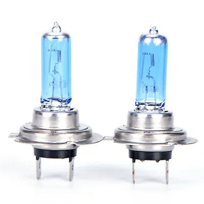 2x H7 Halogen 55W 12V Low-Beam/High Beam Headlight/Fog Light Bulbs White Glass • $10.95